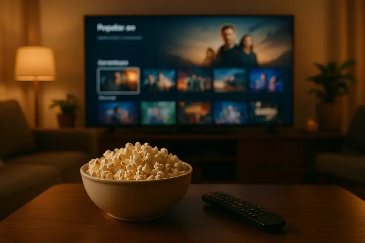 Interface de streaming légal sur une télévision de salon