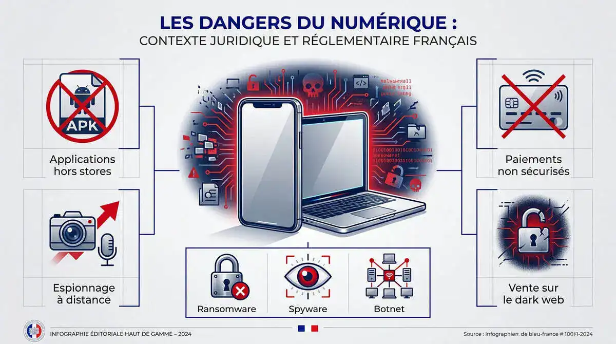 Illustration des risques de piratage et de sécurité numérique liés à l'IPTV illégale
