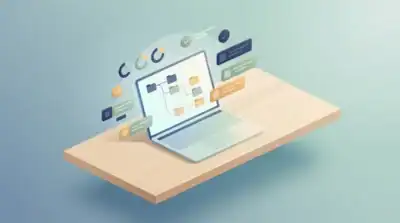 Espace de travail numérique minimaliste illustrant une arborescence informatique structurée et organisée sur un ordinateur.