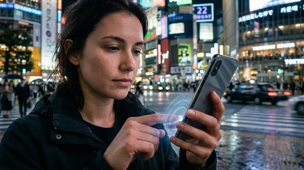 Sécurisation d'un smartphone en 2026 via empreinte biométrique pour prévenir le piratage mobile.